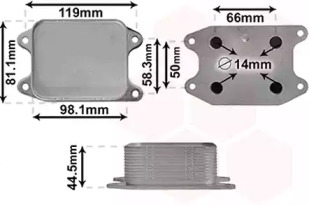 VAN WEZEL 58013703 -  масляный радиатор, двигательное масло